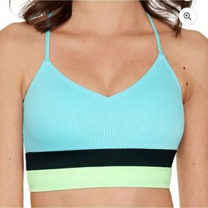 No Boundaries Junior's Medium Ribbed Lace-Up Back Bikini Set - New